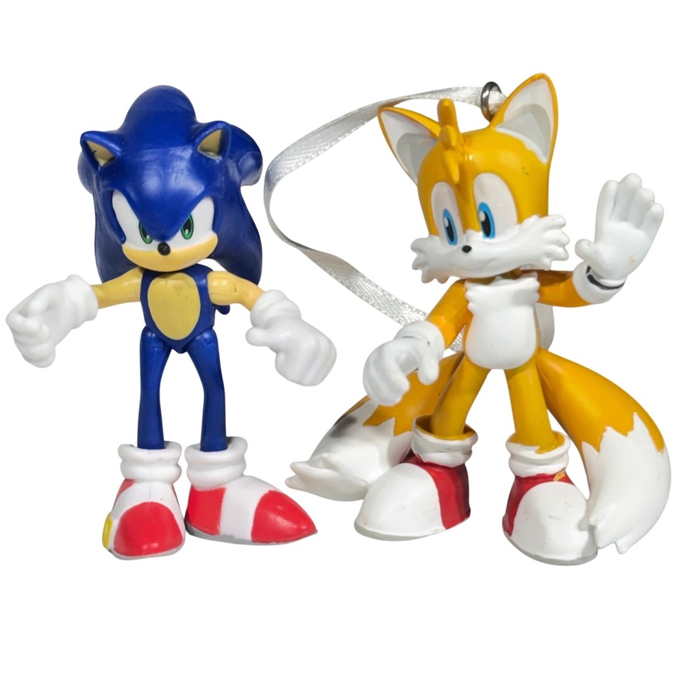 Jakks Pacific Sonic and Tails Action Figure Set 2.5 Inch Blue Yellow Sega Toy